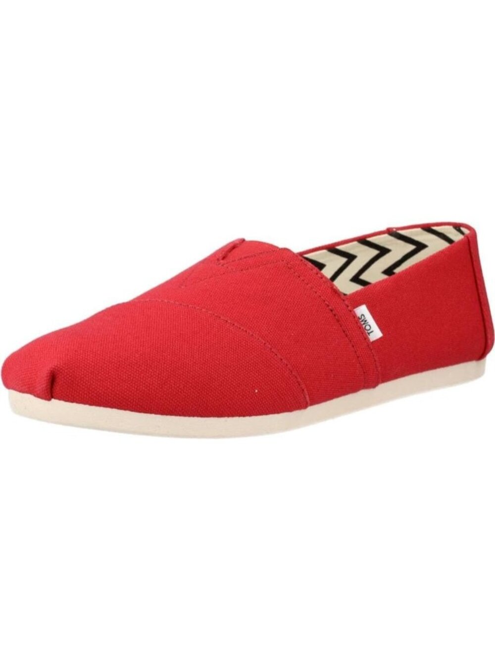 Toms Men's Red Cotton Canvas Closed Toe Textile Pull On Alpargata Flat Loafers